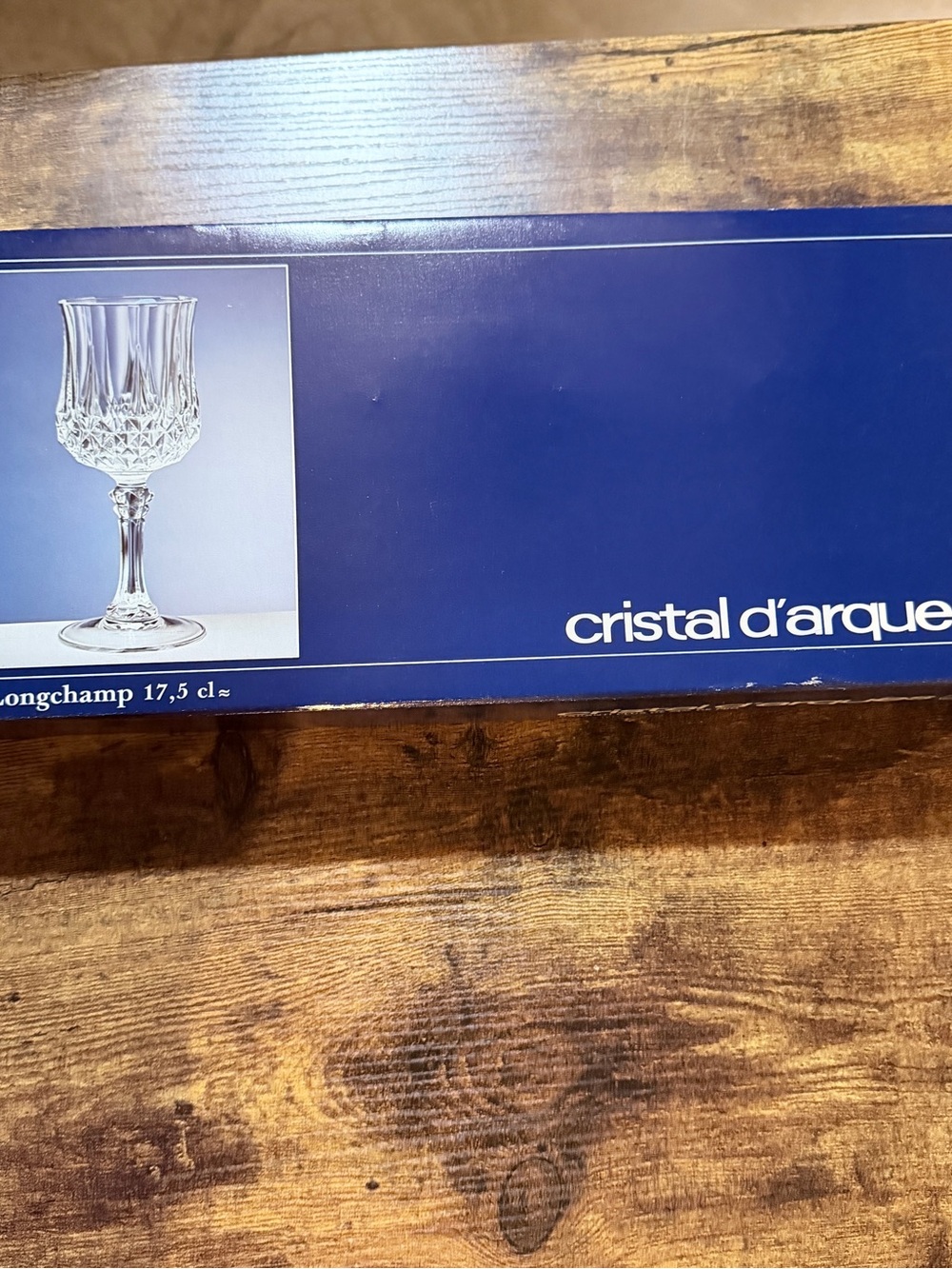 Cristal d'Arques Longchamp Clear Lead Crystal Wine Goblet Set of 6- Clear